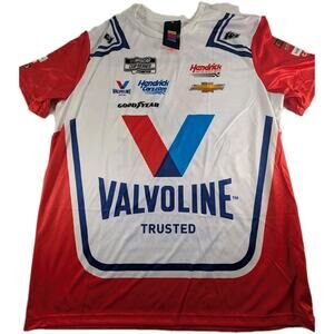 Kyle Larson Men's XL Checkered Flag Sports Valvoline Sublimated Uniform Tee NWT